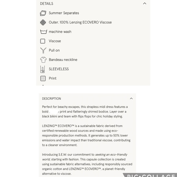 Monsoon Beach Tropical Print Shirred Bandeau Floaty Dress Front Slit Size Small - Picture 7 of 17